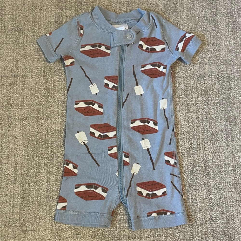 Hanna Andersson Campfire S’mores Shortie Romper 🏕️ Size 0-3M